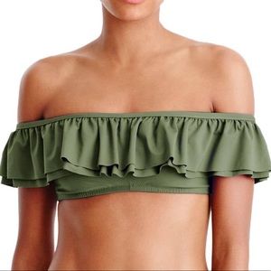 J. Crew Off the Shoulder Ruffle Bikini Top Size L